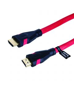 Premium Braided High Speed HDMI Cable with Ethernet 4Kx2K Red Color - 3M