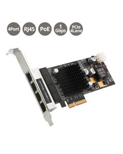 4-Port Gigabit Ethernet with PoE PCIe Card - Intel 350