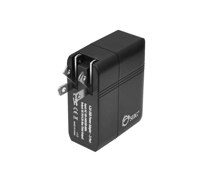 4 2a Usb Power Adapter 2 Port Black