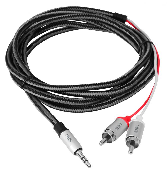 Male to Female 6 Feet SIIG Fabric Woven Braided Stereo Aux Extension Cable for Smartphones or Tablets Durable and Tangle-Free