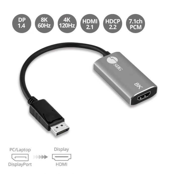 DisplayPort 1.4 to HDMI Adapter - 8K