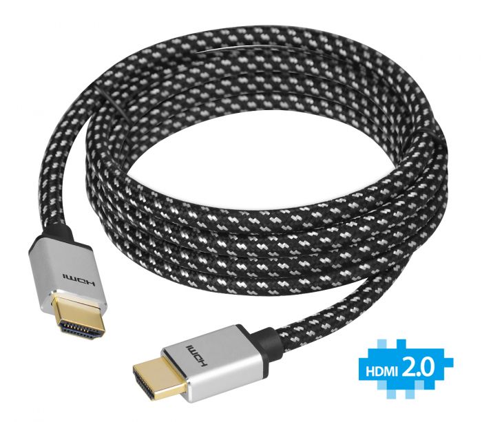 midler amme Satire Woven Braided High Speed HDMI Cable 3m - UHD 4Kx2K