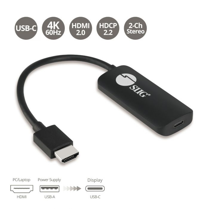 Basesailor USB-C Female to HDMI Male Cable Adapter, Type C 3.1 Input to  HDMI Output Converter,4K 60Hz USBC Thunderbolt 3 Adapter for New MacBook