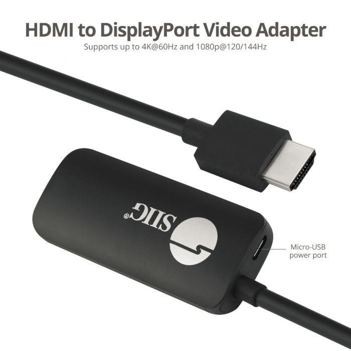 Converter Adapter DisplayPort DP 1.2 to HDMI 4K 60Hz Black - Displayport  Adapters - Video Adapters - Cables and Sockets