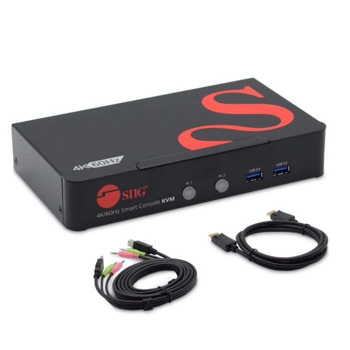 2-Port DisplayPort 1.2 Smart Console Switch with USB 3.0