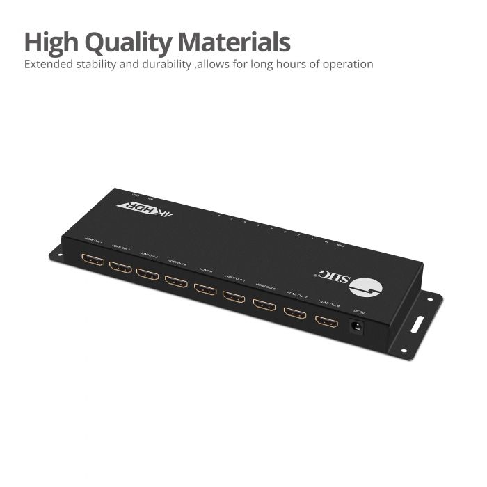 1x8 HDMI Splitter / Distribution Amplifier with Auto Video Scaling - 4K@60Hz