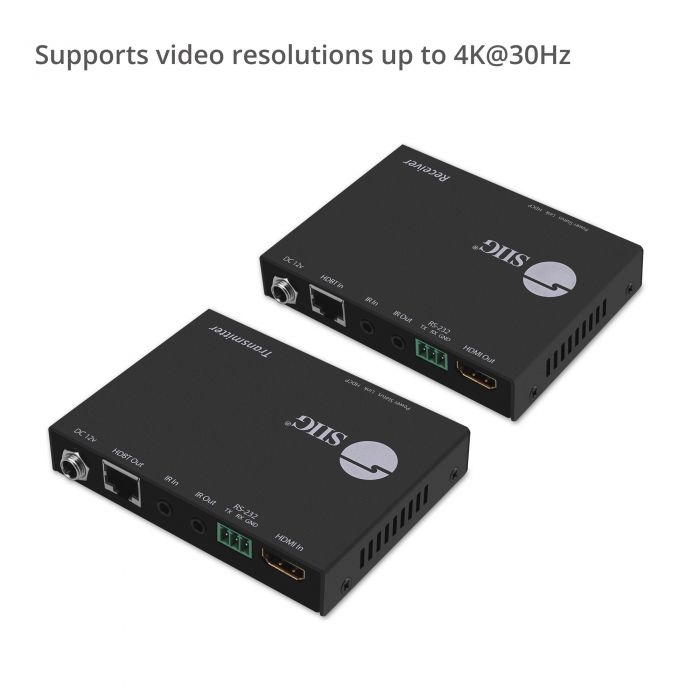 4k Hdmi Hdbaset Extender Over Single Cat5e 6 With Rs 232 Ir Poc 60m