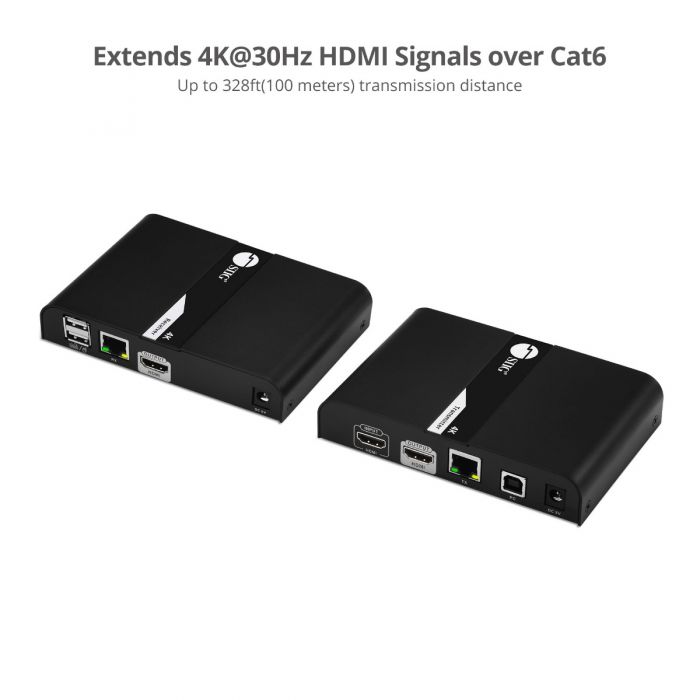 HDMI 4K30Hz KVM over IP Extender - 328ft - Nearly Zero