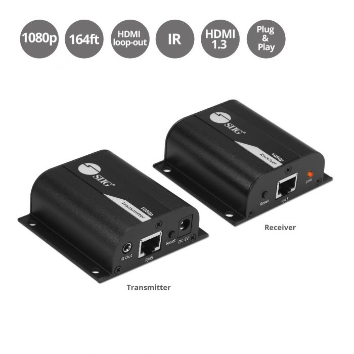 HDMI Extender Over Cat5e/6 HDMI to RJ45 Extender Ethernet Network Converter  Cable Repeater 1080P up to 60m HDMI Transmitter and Receiver for HDTV STB