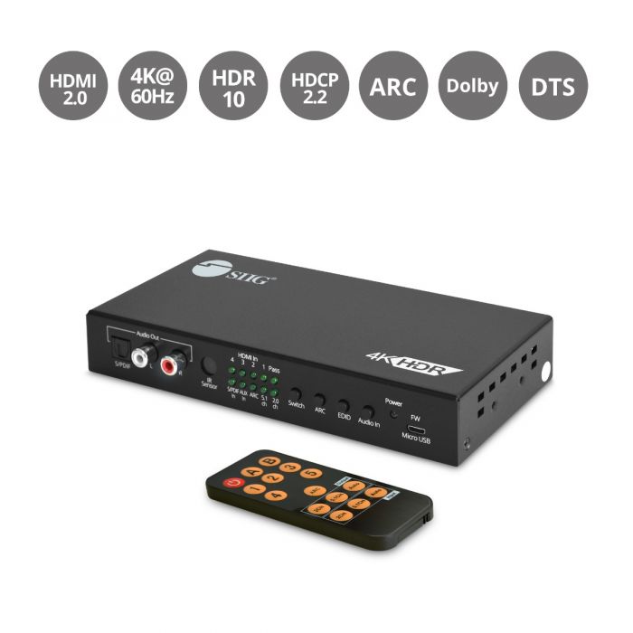 4x1 HDMI 2.0 4K Switch with ARC