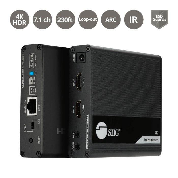 quagga anmodning skræmmende IPColor 4K HDMI 2.0 Extender with IR, HDR and ARC