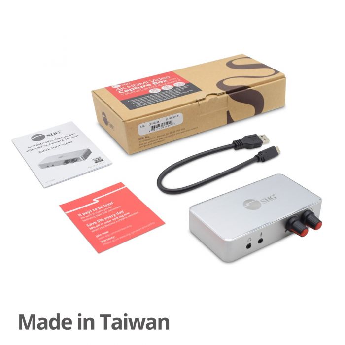 4K HDMI Video Capture Box with Volume Control & Loopout