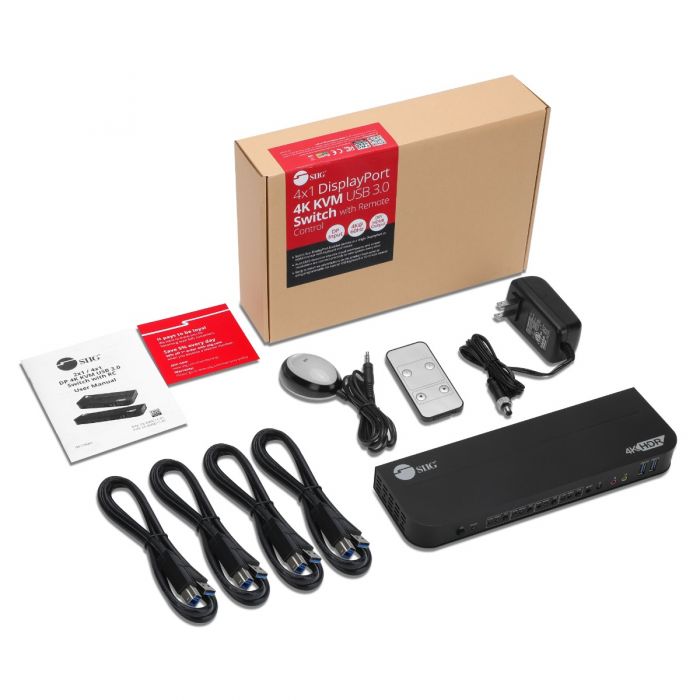新品 ４K DisplayPort USB KVM Switch 4X1切替器 4K DisplayPort USB KVM Switch 4X1切替器