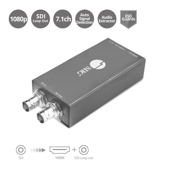 3G/HD/SD-SDI to HDMI with Audio Extractor Mini Converter