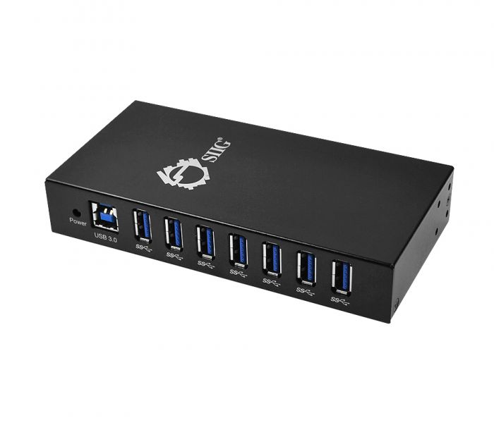 7-Port Industrial-Grade USB 3.0 Hub, DIN Mount