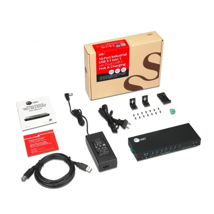 10 Port Hi-Speed Power Adapter For PC Laptop Computer USB Cable Hub Jacks 