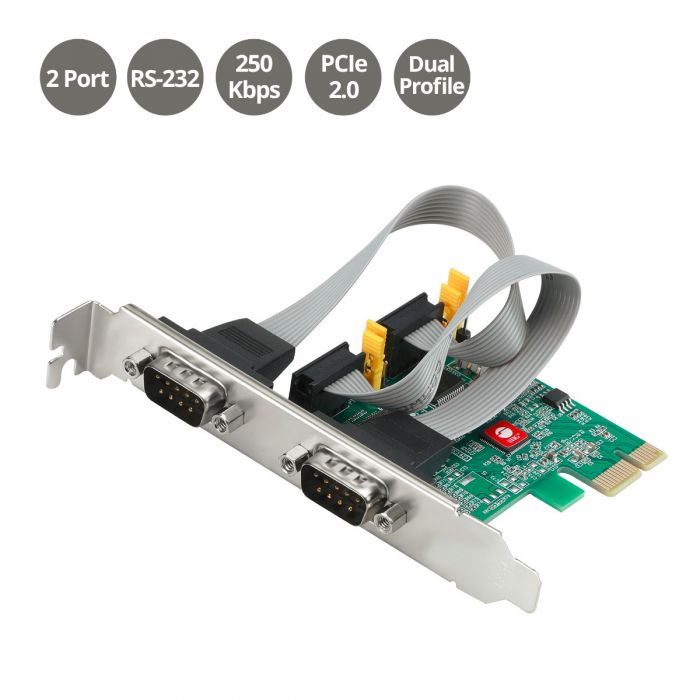 Siig JJ-E02111-S1 2-Port Serial PCIe Card 