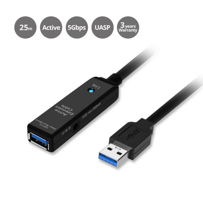 USB Extension Cable USB 3.0 Active Cable Repeater Cable Type A Male to A Female with Built-in Signal Booster Chips 5 Meter TECHTOO 16 Feet 