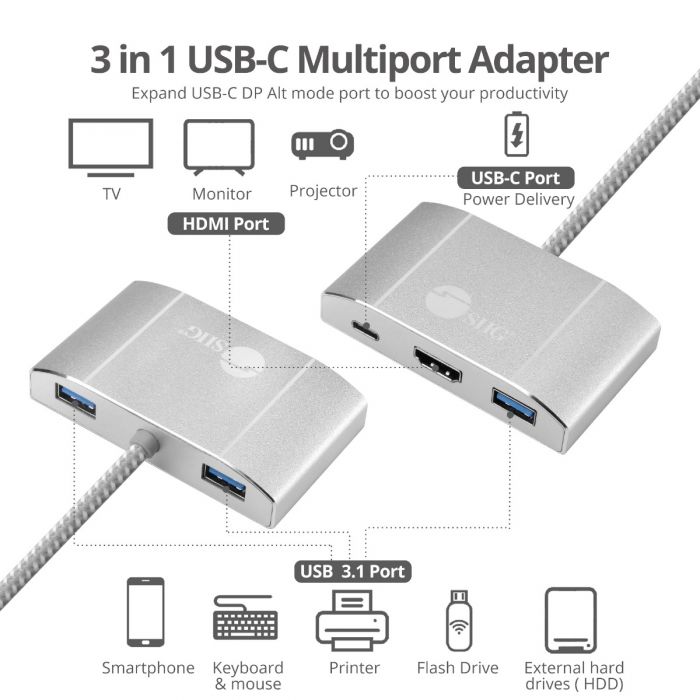 Audio Port HDMI SD/TF Card USB-C/Type-C juchi Black USB-C/Type-C to USB 3.0 x 3 