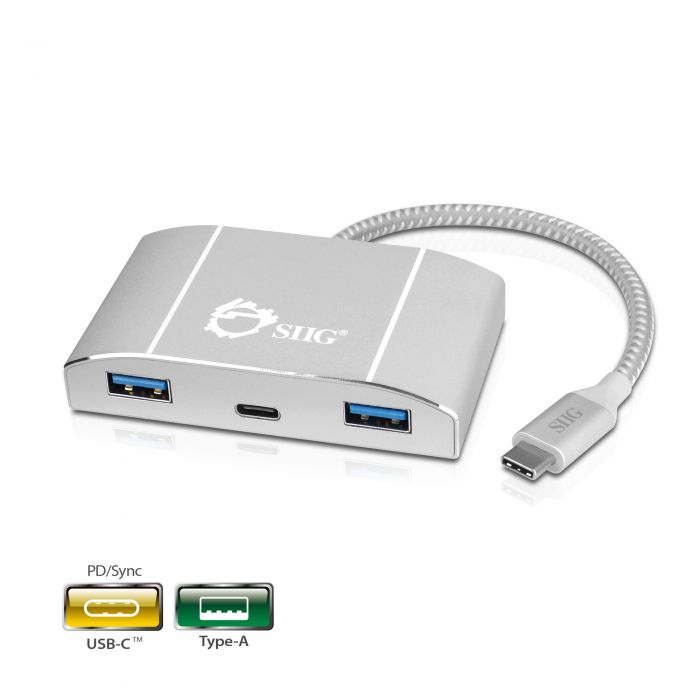 USB-C to 4-Port USB 3.0 Hub with PD Charging - 3A/1C