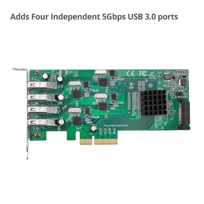 Lp 4 Port Superspeed Usb 3 0 Pcie Card Quad Core