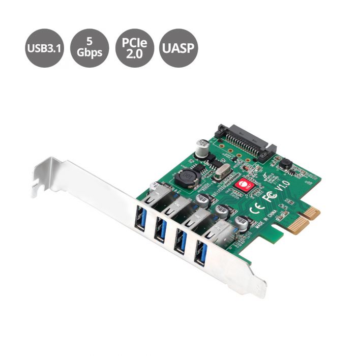SIIG DP USB 3.0 4 Port PCIe Host Card