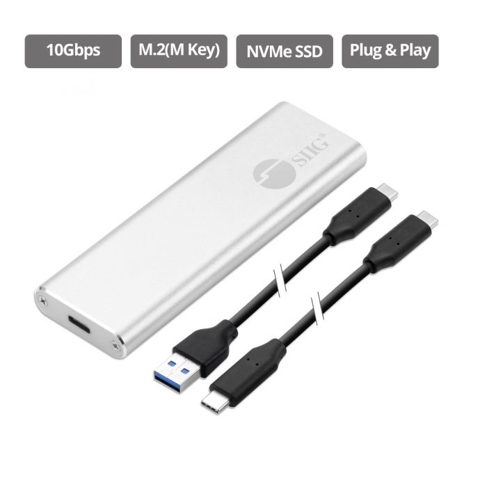 M.2 NVME M Key SSD to USB 3.1 Type C Aluminum Converter Case Support 2230/2242/2260/2280 Samsung 960/970 EVO/PRO WD Black NVME SSD J&D NVME SSD to USB C Gen 2 Enclosure