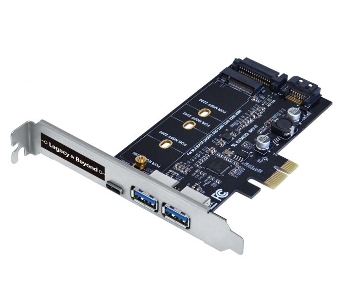 Hysterisk morsom Majroe Utilgængelig USB 3.0 Type-C & Type-A 3-Port PCIe Card with M.2 SATA SSD Adapter