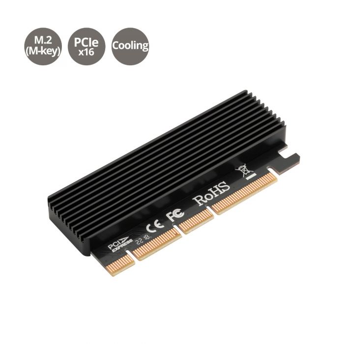 Full Speed NVMe SSD to Adapter with Heatsink