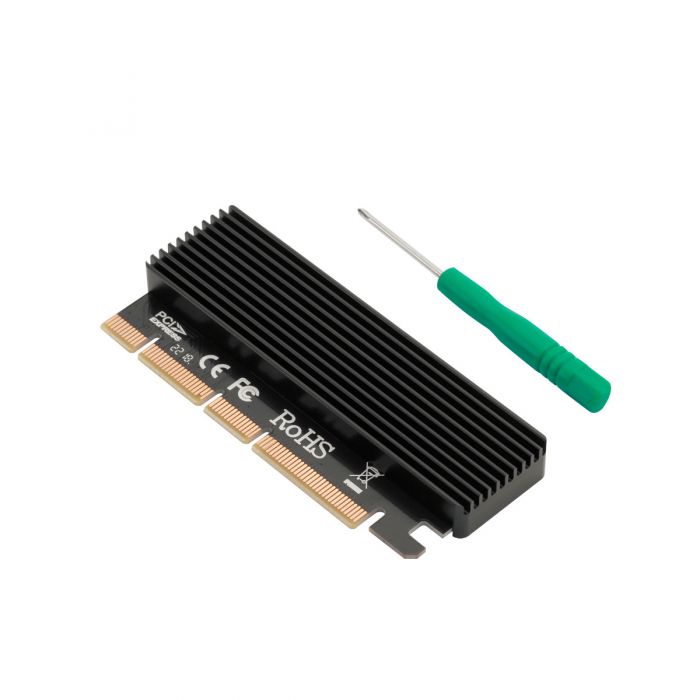 Full Speed M.2 NVME SSD to PCIe Adapter with Heatsink