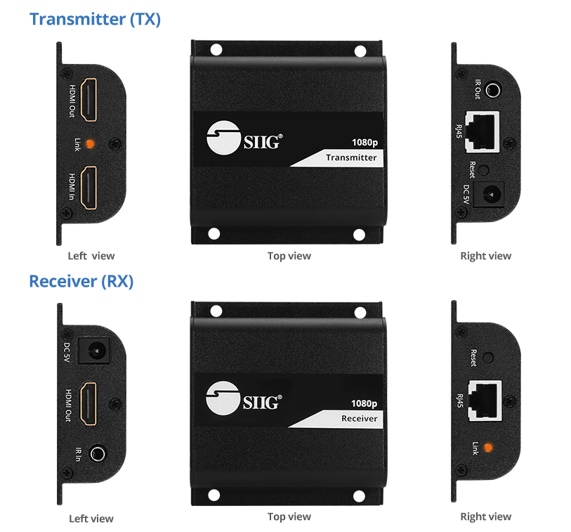 HDMI Extender Over Cat5e/6 HDMI to RJ45 Extender Ethernet Network Converter  Cable Repeater 1080P up to 60m HDMI Transmitter and Receiver for HDTV STB