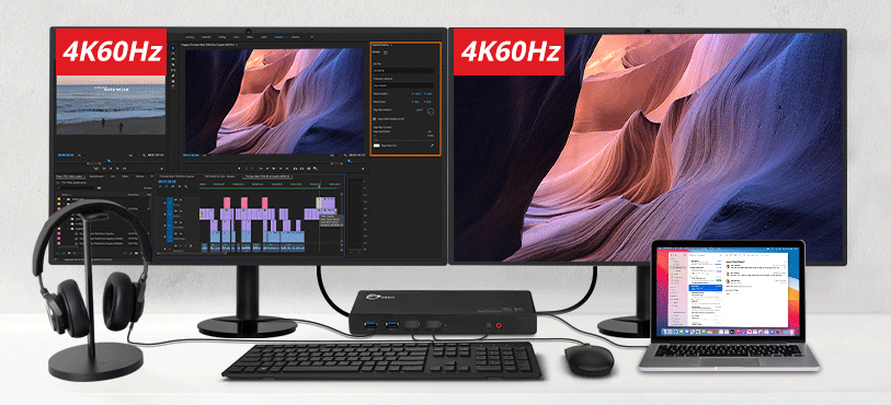 USB 3.0 4K Dual Video Docking Station - USB-C, Dual 4K@60HZ